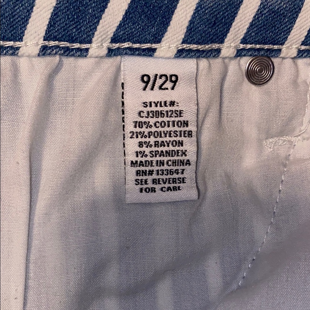 Blue Striped Women's Shorts - Picture 6 of 7
